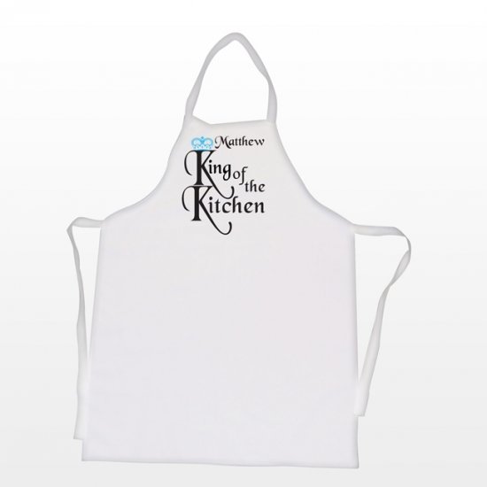 Personalised Name King of Kitchen Novelty Apron - Click Image to Close