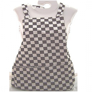 Classic Black and White Chequered Chefs Tie Back Apron