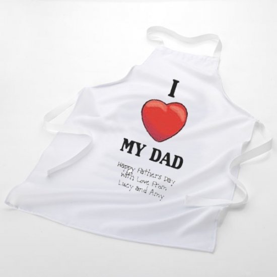 I Love My Personalised Message Cooking Apron - Click Image to Close