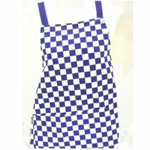 Traditional Chef Blue and White Chequered Kitchen Apron