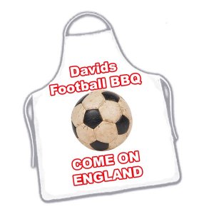 Personalised Name White BBQ Football Apron