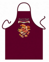 Traditional Salumi Classic Cooking Maroon Cotton Apron