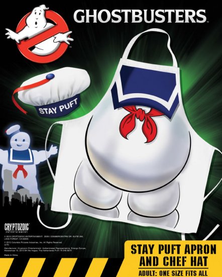 HungerBusters Funny Stay Puft Ghostbusters Offical Apron & Hat - Click Image to Close