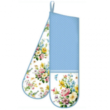 Katie Alice Retro Cottage Blue and White Double Oven Glove