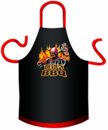 Devils BBQ Novelty Black Cooking Apron Devils BBQ Novelty Black Cooking Apron