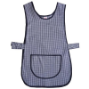 Navy Blue Gingham Pattern Tabard With Pocket