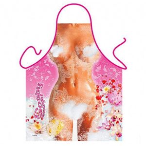 Sexy Soapy Lady Pink Novelty Apron