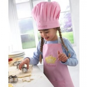 Lovely Girls Pink Princess Kids Baking Outfit