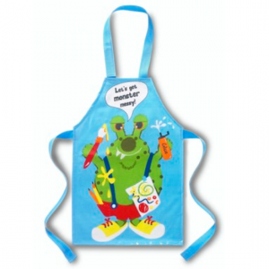 Blue Monster Messy Kids Fun PVC Apron