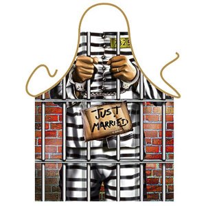 Just Married Funny Mens Jail Apron