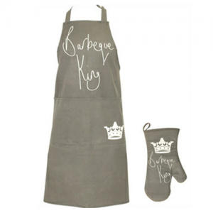 Mens Barbecue King Matching Apron and Oven Glove Set