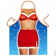 Sexy Sizzling Christmas Lady Novelty Xmas Apron