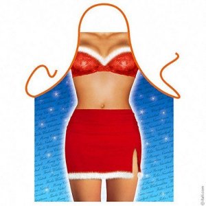 Sexy Sizzling Christmas Lady Novelty Xmas Apron