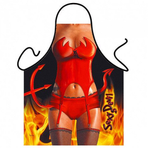 Sexy Devil in Flames Naughty Novelty Apron