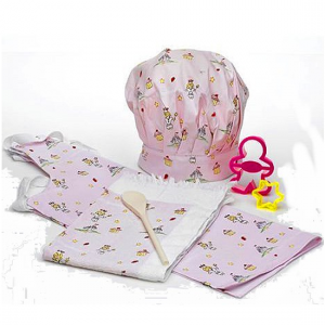 Girls Pink Cupcake 6 Piece Baking Set With Apron