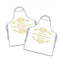 Personalised Couples Golden Anniversary Funky Aprons