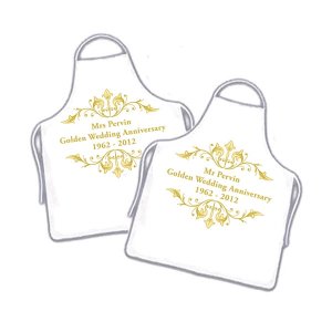 Personalised Couples Golden Anniversary Funky Aprons