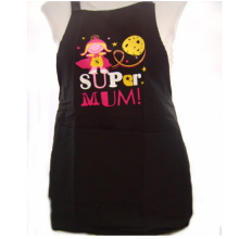 Black Cotton Super Mum Mothers Day Kitchen Apron