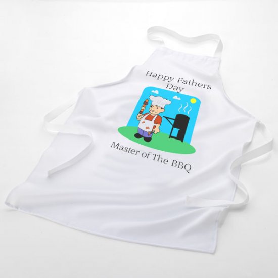 Personalised Master of the BBQ Mens Occasion Day Apron - Click Image to Close