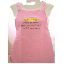 Rude Ladies Pink Hostess to Bitch Funny Kitchen Apron