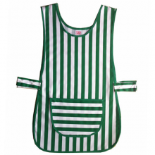 Green and White Striped Size Adjustable Work Tabard