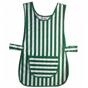 Green and White Striped Size Adjustable Work Tabard