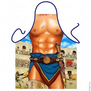 Bare Chested Gladiatorial Gentleman Novelty Funny Apron - Click Image to Close