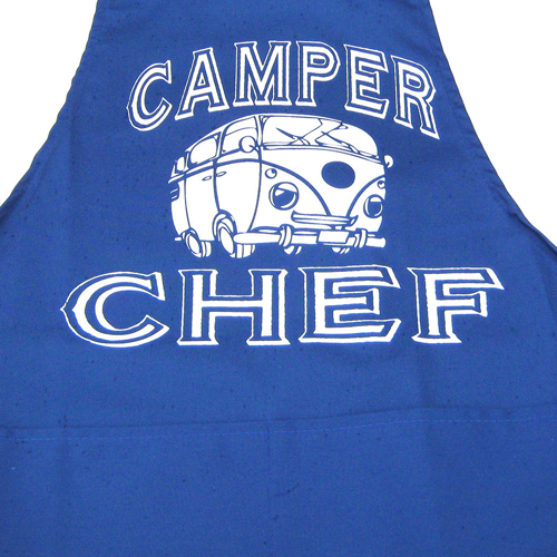 Camper Chef Retro VW Style Blue BBQ Apron - Click Image to Close