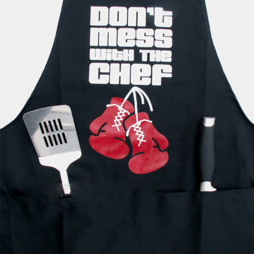 Don't Mess With The Chef Boxing Gloves Black Apron - Click Image to Close