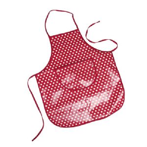 Kids Red Polka Dot Wipe Clean Play Apron - Click Image to Close