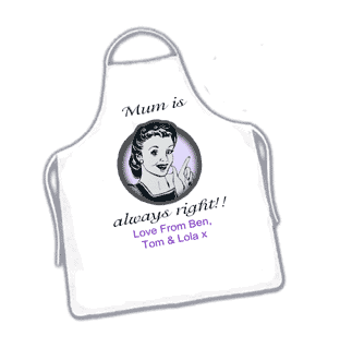 Mum is Always Right Personalised Novelty Apron - Click Image to Close