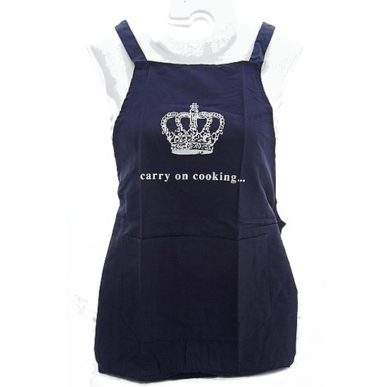 Carry On Cooking Navy Cotton Ladies Baking Apron - Click Image to Close