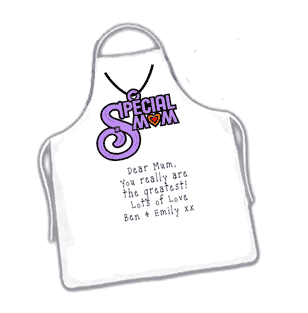 Personalised Special Mum Novelty Necklace Apron - Click Image to Close