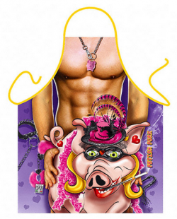 Pig Lover Weird Polyester Novelty Apron - Click Image to Close