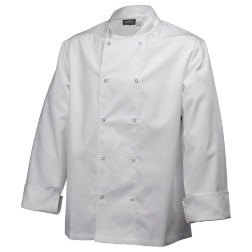 Double Breasted Chefs Studded Protective Cooking Jacket - Click Image to Close