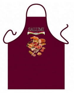 Traditional Salumi Classic Cooking Maroon Cotton Apron - Click Image to Close