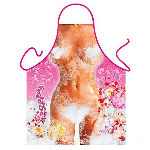 Sexy Soapy Lady Pink Novelty Apron - Click Image to Close