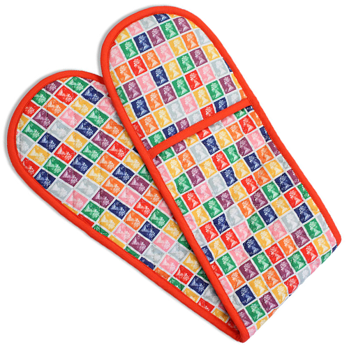 Stamp Collection Multi Coloured Novelty Oven Glove - Click Image to Close